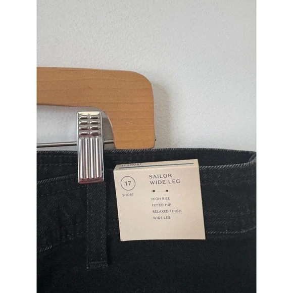 Universal Thread™ Womens High-Rise Sailor Wide Leg Ankle Jeans – Black 17 Short - Picture 3 of 6